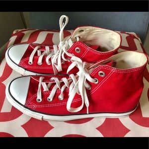 Red Converse High Tops Sneakers